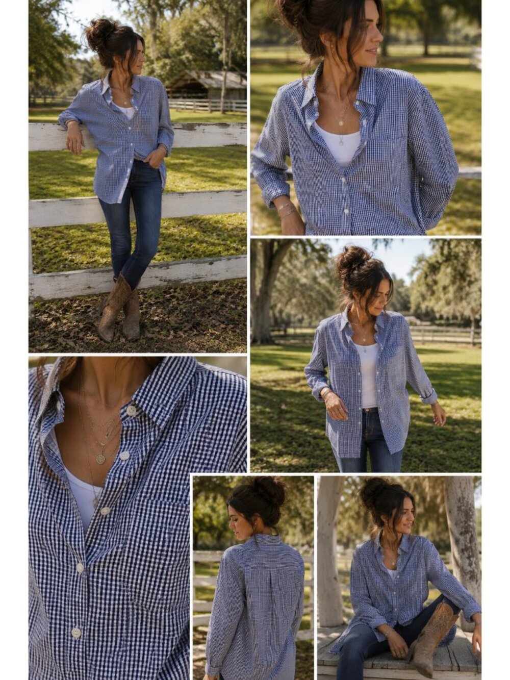 Brooks Brothers Blue Gingham Button Down Shirt Cotton Career Prep Blouse 8
